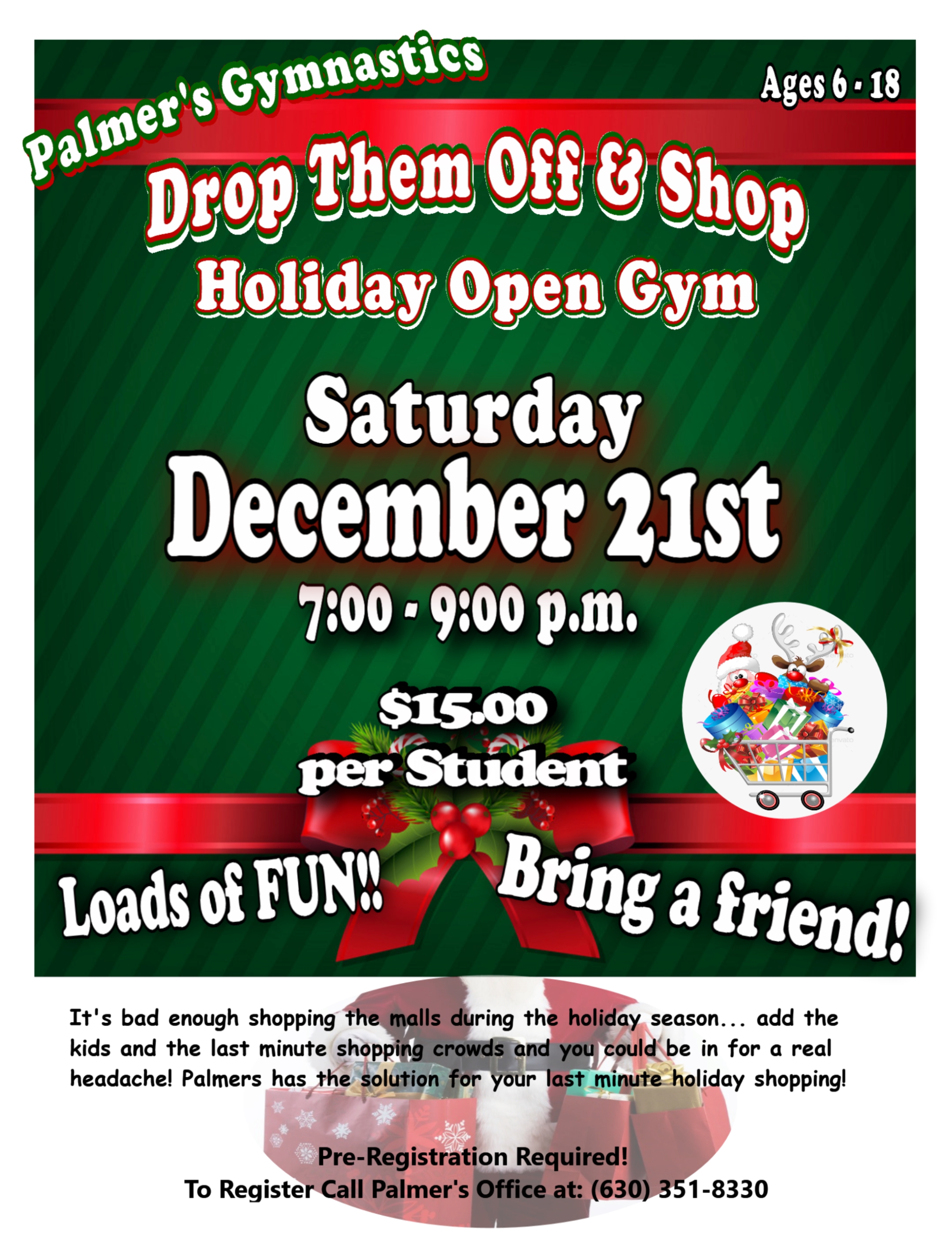 24 Drop and Shop Open Gym Dec. 21st