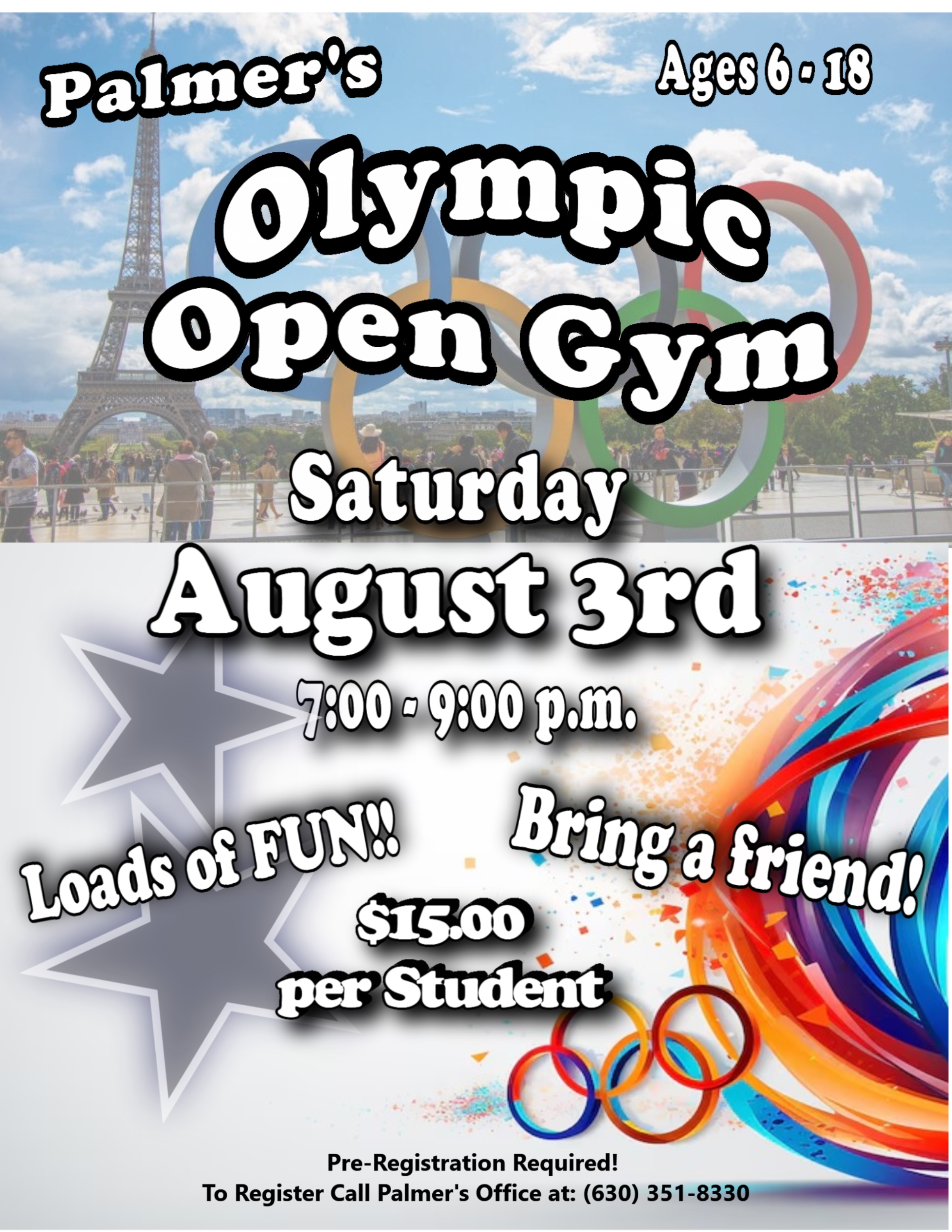 August Olympic Open Gym Aug 3rd