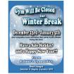 Gym Closed for Winter Break 2024